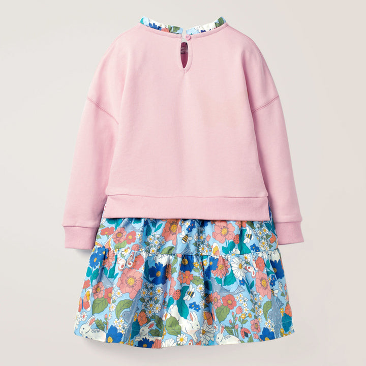 Caroagi Girls Butterfly Sweatshirt Dress Set Pink